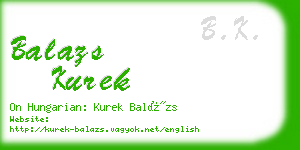 balazs kurek business card
